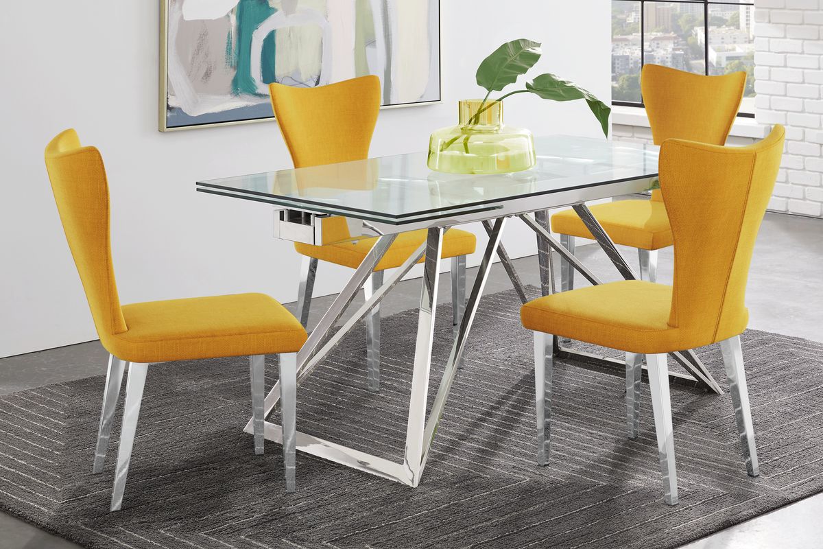 Tyron Silver Gray Yellow Side Chair - Rooms To Go